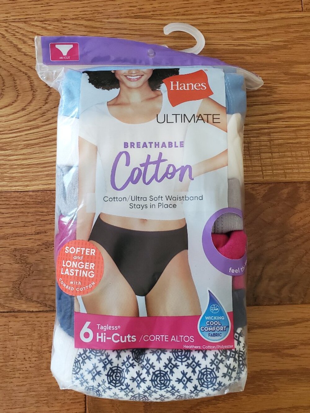 2 for $30 | Size 9/2XL Hanes Ultimate Breathable Cotton Hi Cut Underwear | NWT
